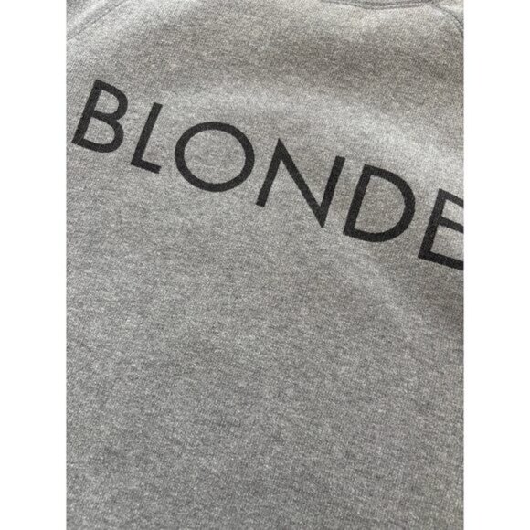 Brunette the Label Blonde Grey Black Crewneck  S M - Picture 6 of 6